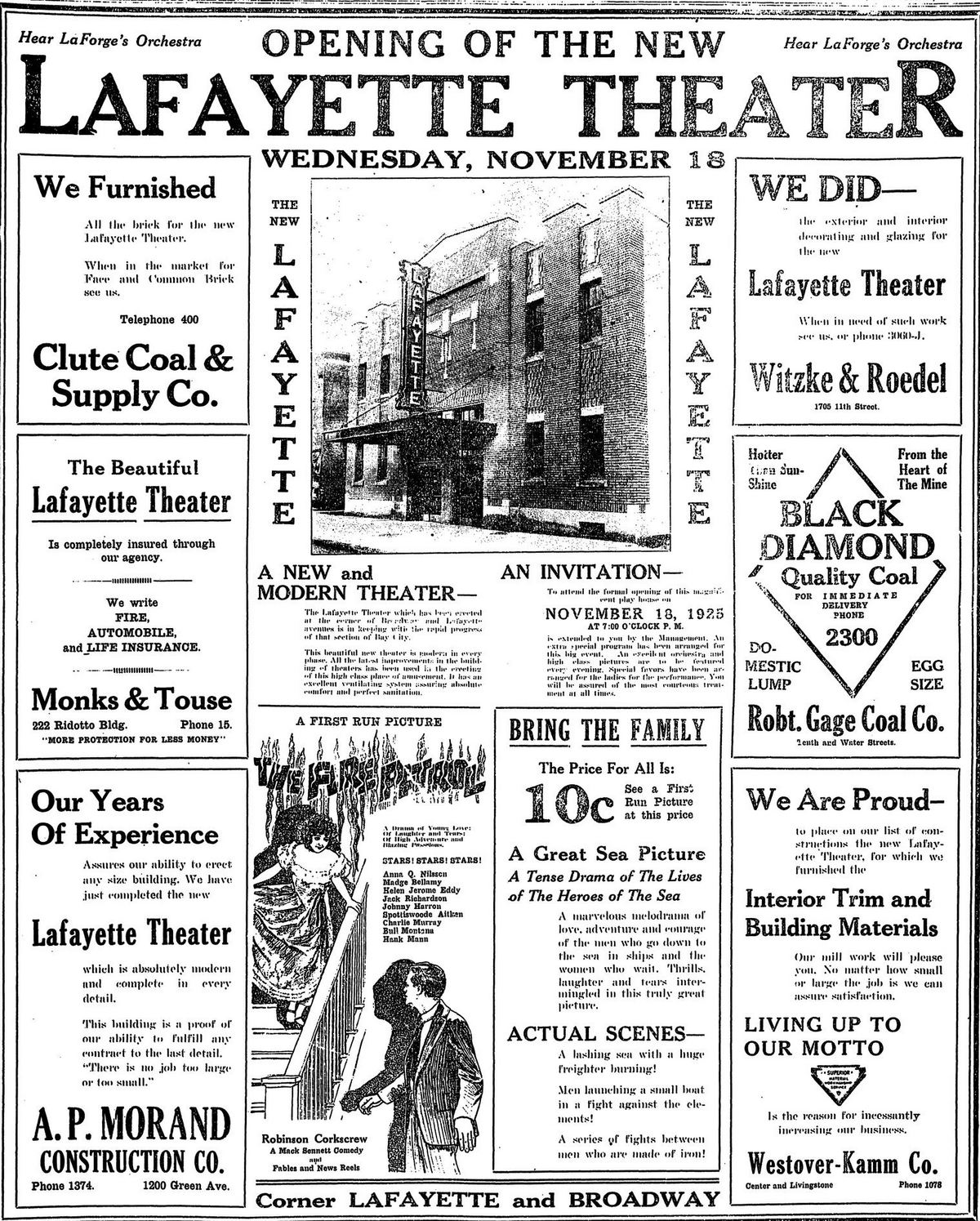 November 17 1925 Lafayette Theatre, Bay City